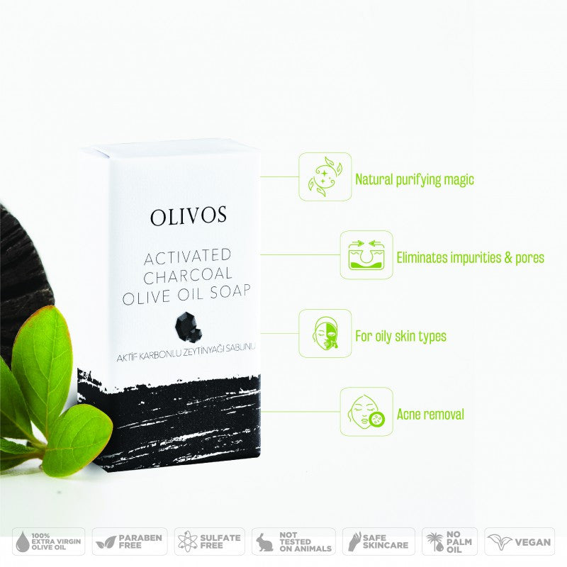 OLIVOS Aktivkohle Olivenölseife 125g