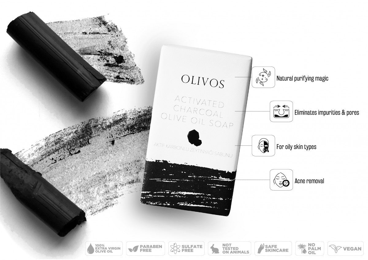 OLIVOS Aktif Karbonlu Zeytinyağlı Sabun 125g