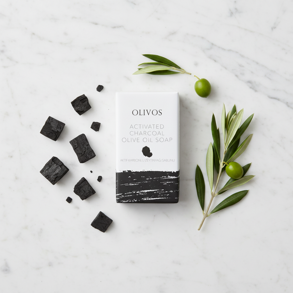 Activated Charcoal Soap - Flat Lay