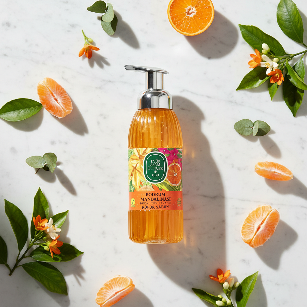 Bodrum Mandarin Foam Soap - Flat Lay