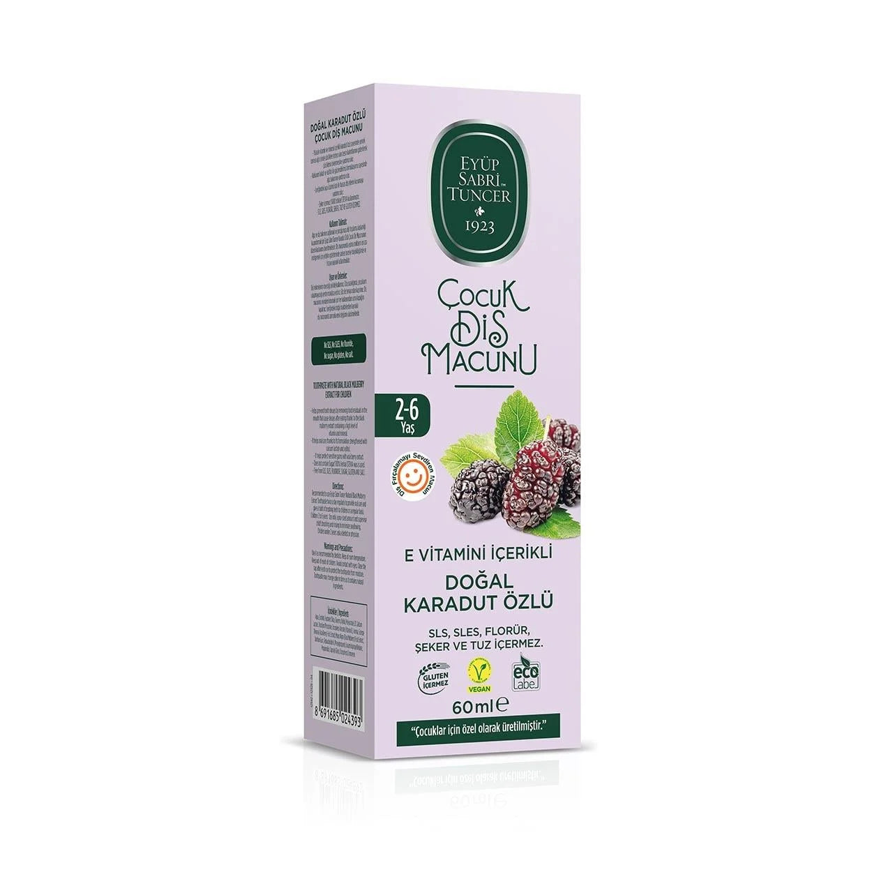 EYÜP SABRİ TUNCER Zubní pasta s přírodním výtažkem z černé moruše, pro děti 2-6 let 60 ml