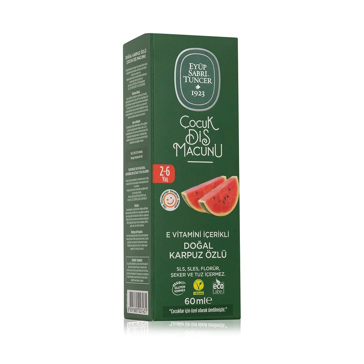EYÜP SABRİ TUNCER Zubní pasta s přírodním výtažkem z vodního melounu, pro děti 2-6 let  60 ml