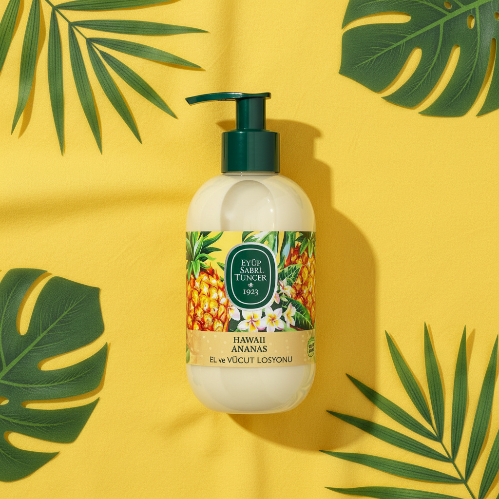 Hawaii Ananas Losyon – Flat lay
