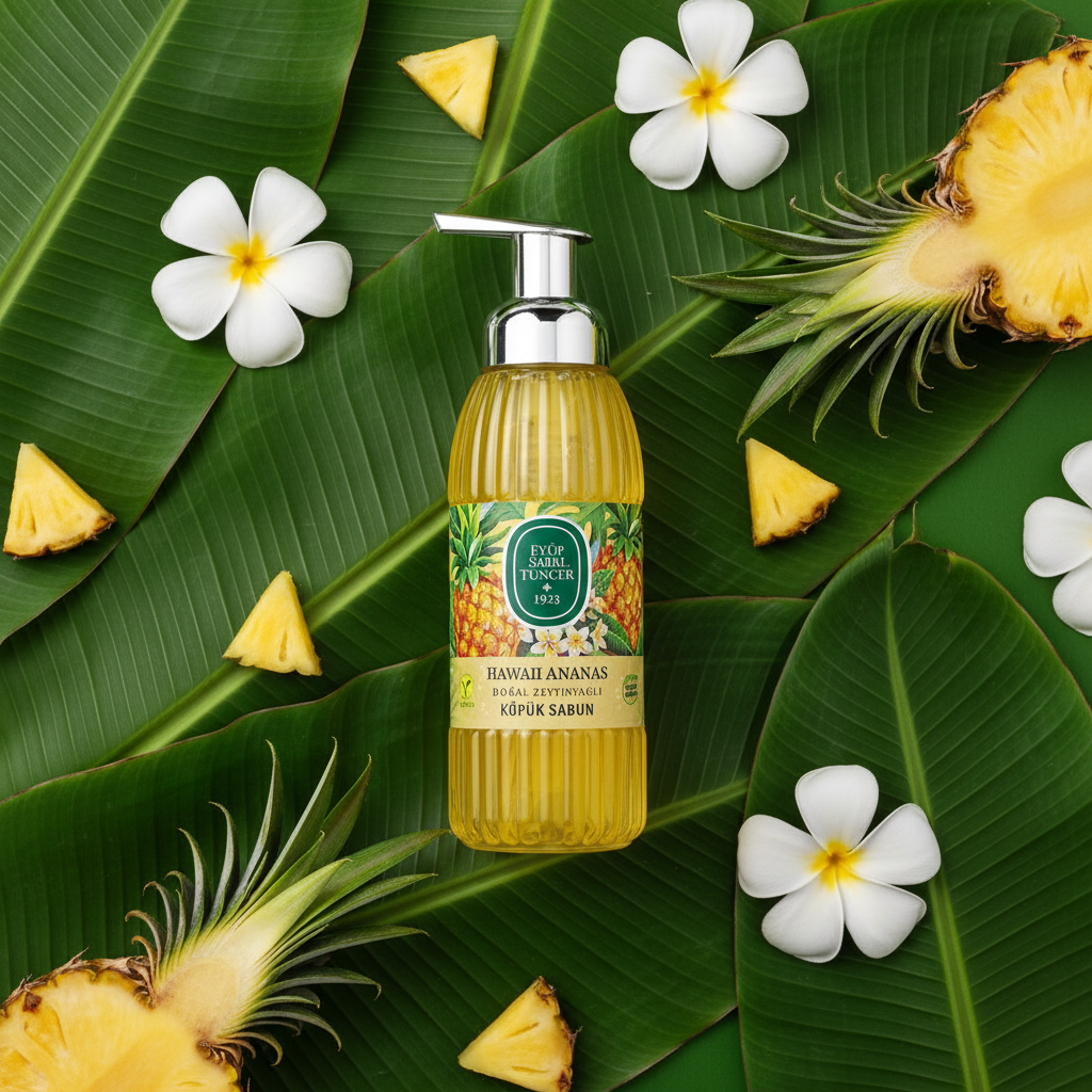 Hawaii Pineapple - Banana Leaf Flat Lay