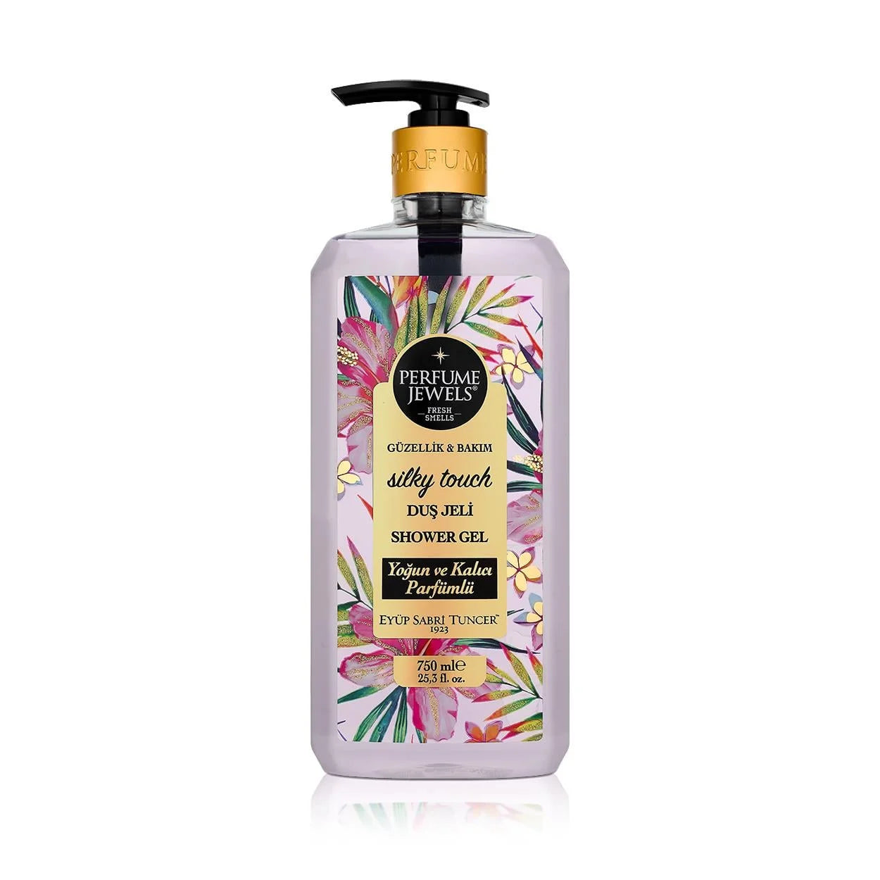 PERFUME JEWELS Sprchový gel s přírodním olivovým olejem - Dotek Hedvábí 750 ml