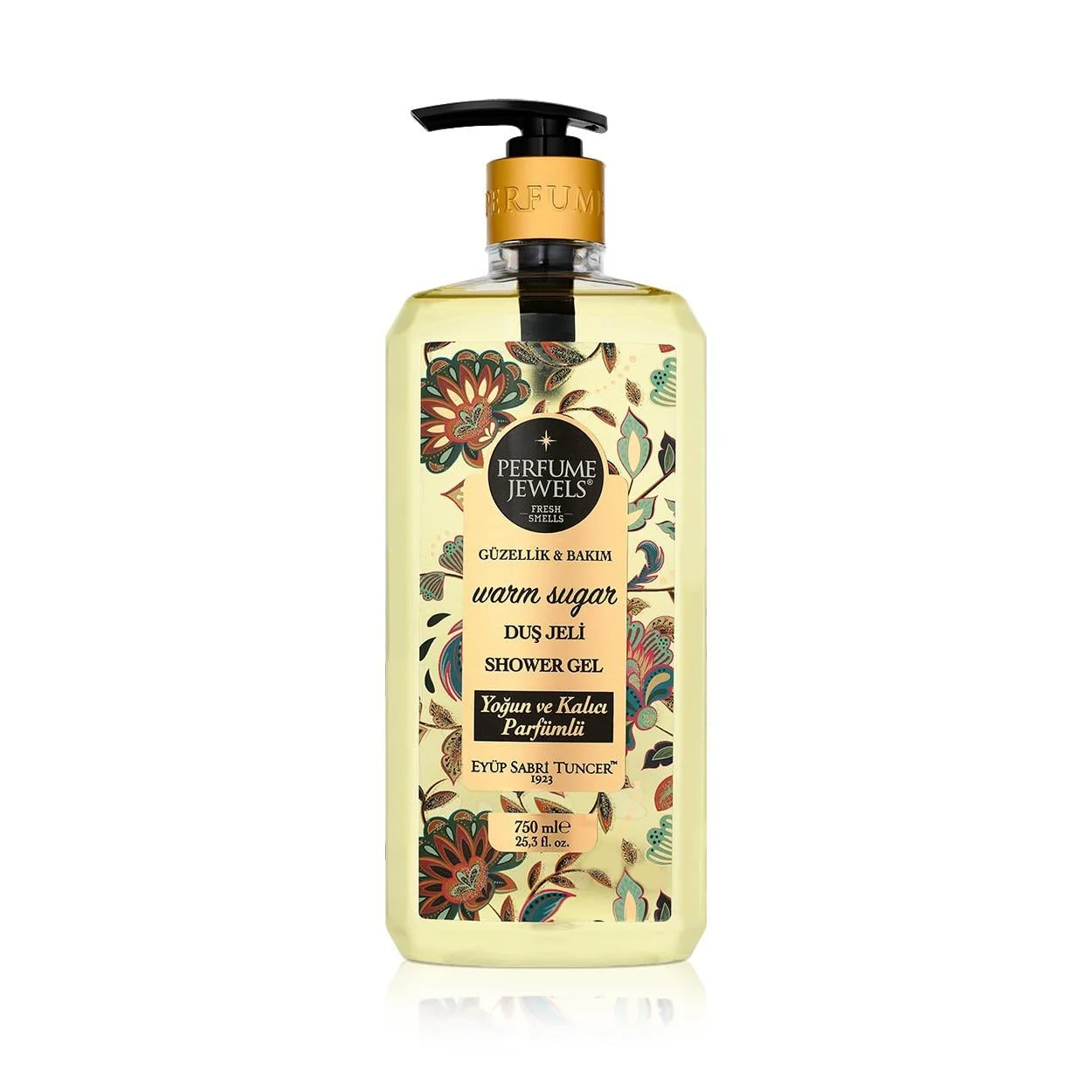 PERFUME JEWELS Sprchový gel s přírodním olivovým olejem - Teplý Cukr 750 ml